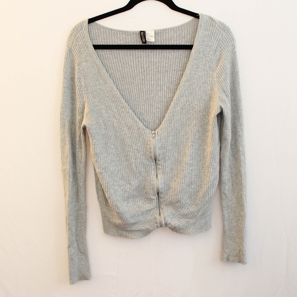 Gray Zip Up Sweater